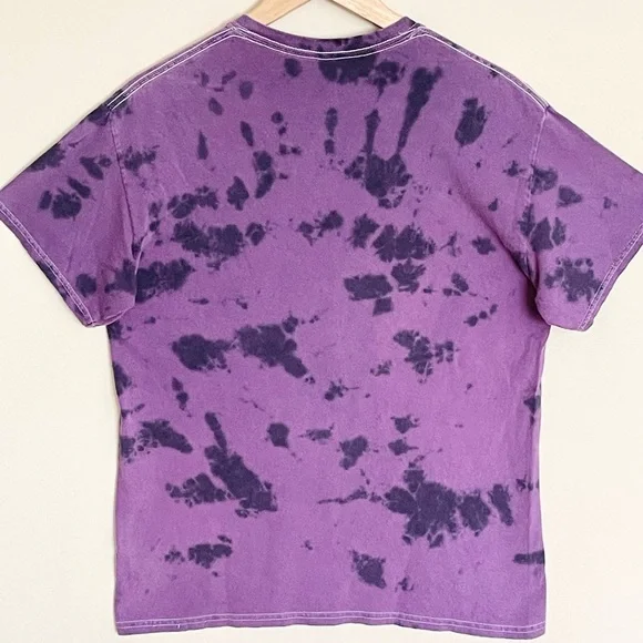 Keith Haring Running Heart Graphic Tie Dye Purple Yellow T Shirt Adult Small - Picture 8 of 9